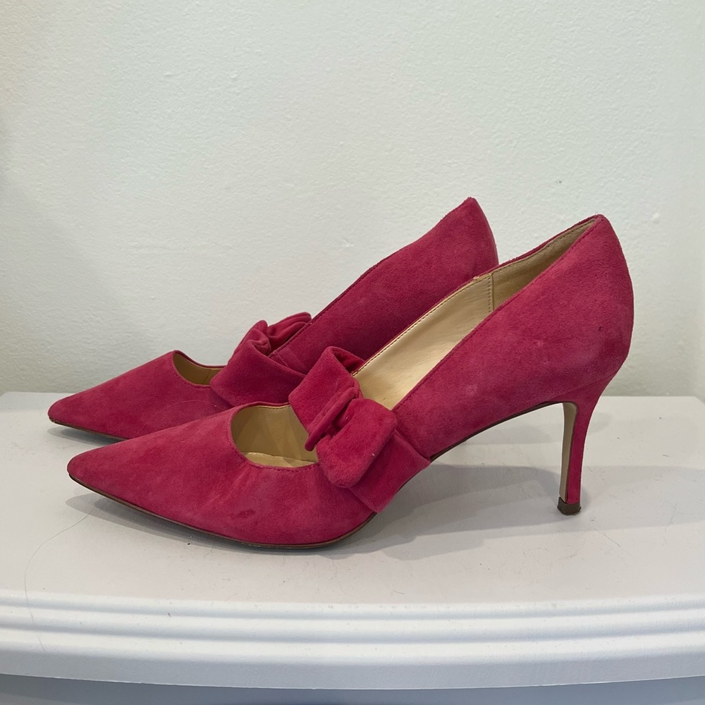 Nine West Suede Fuschia Pumps Size 9